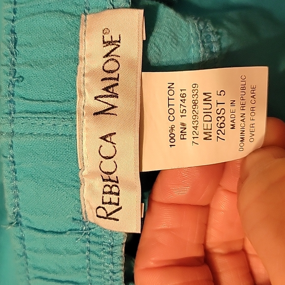 Rebecca Malone Pants & Jumpsuits Rebecca Malone Aqua Capri Pants